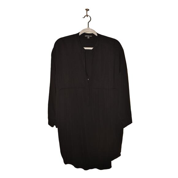 JAMES PERSE $275 Drop Shoulder Long Sleeve Shirtdress Black 0 / US XS - Picture 1 of 3